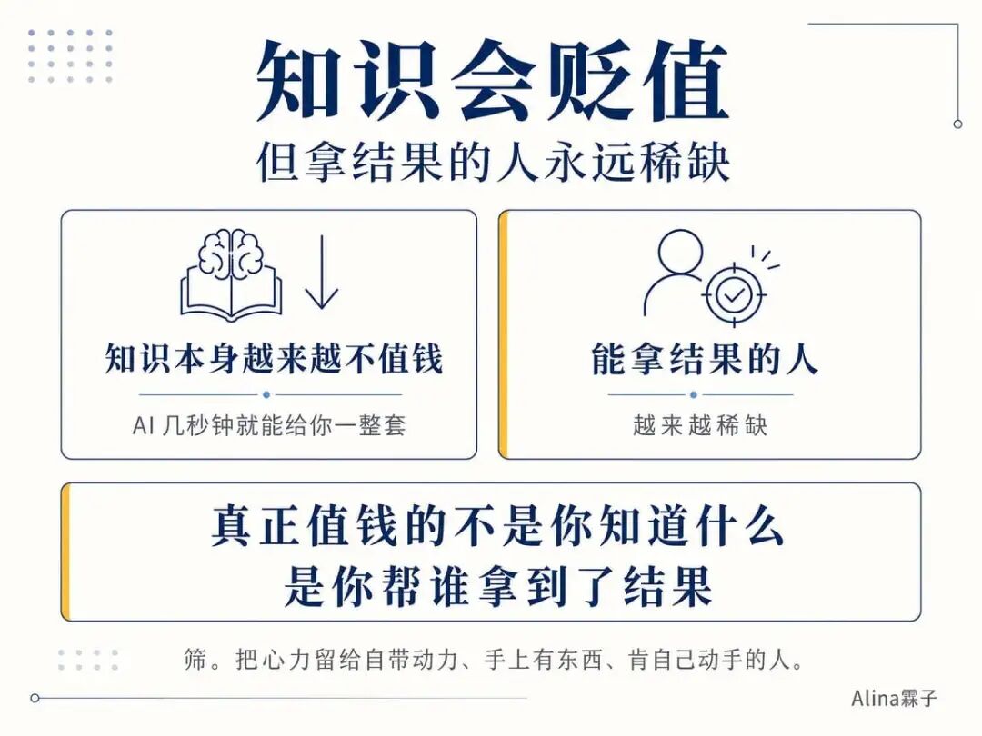 知识会贬值，拿结果的人稀缺