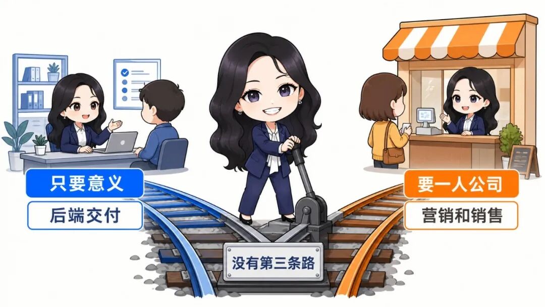 副业意义二选一:只要意义就做后端交付,要一人公司就学营销和销售