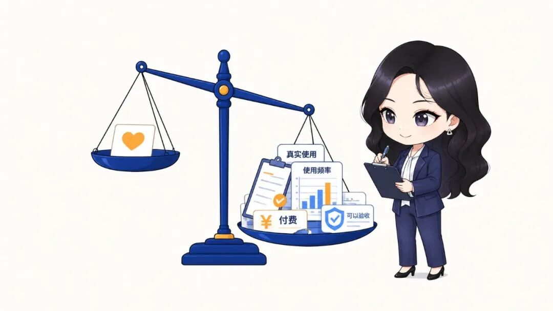 真实使用、使用频率、付费和验收结果比口头称赞更有分量