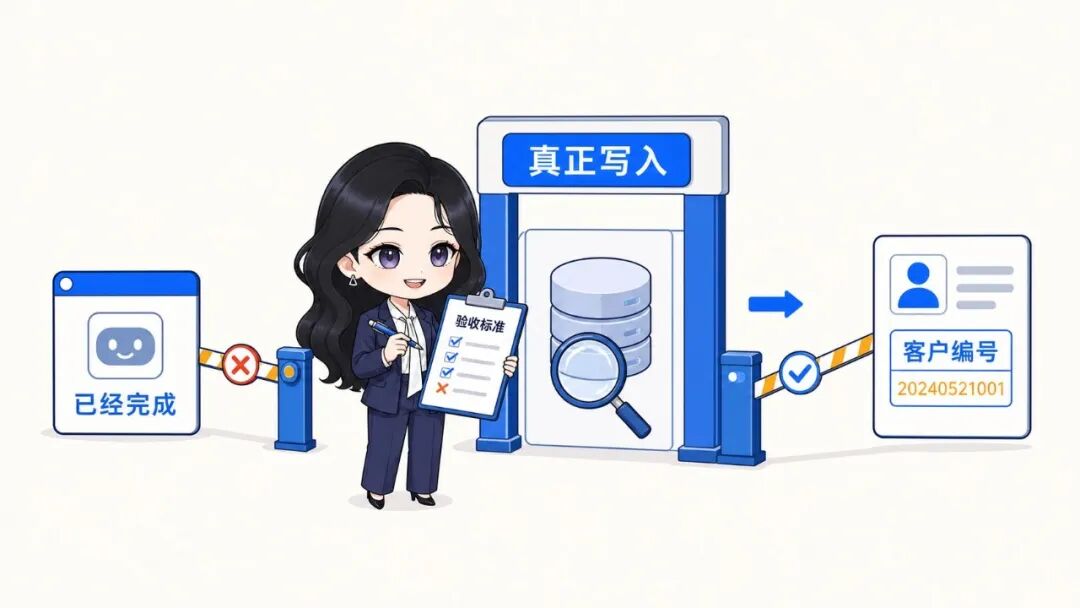 AI真正写入CRM并返回客户编号以后才算通过验收