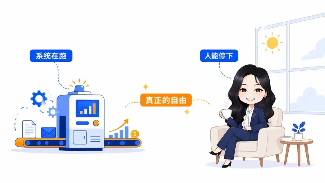 系统在跑，人能停下，这才是真正的自由