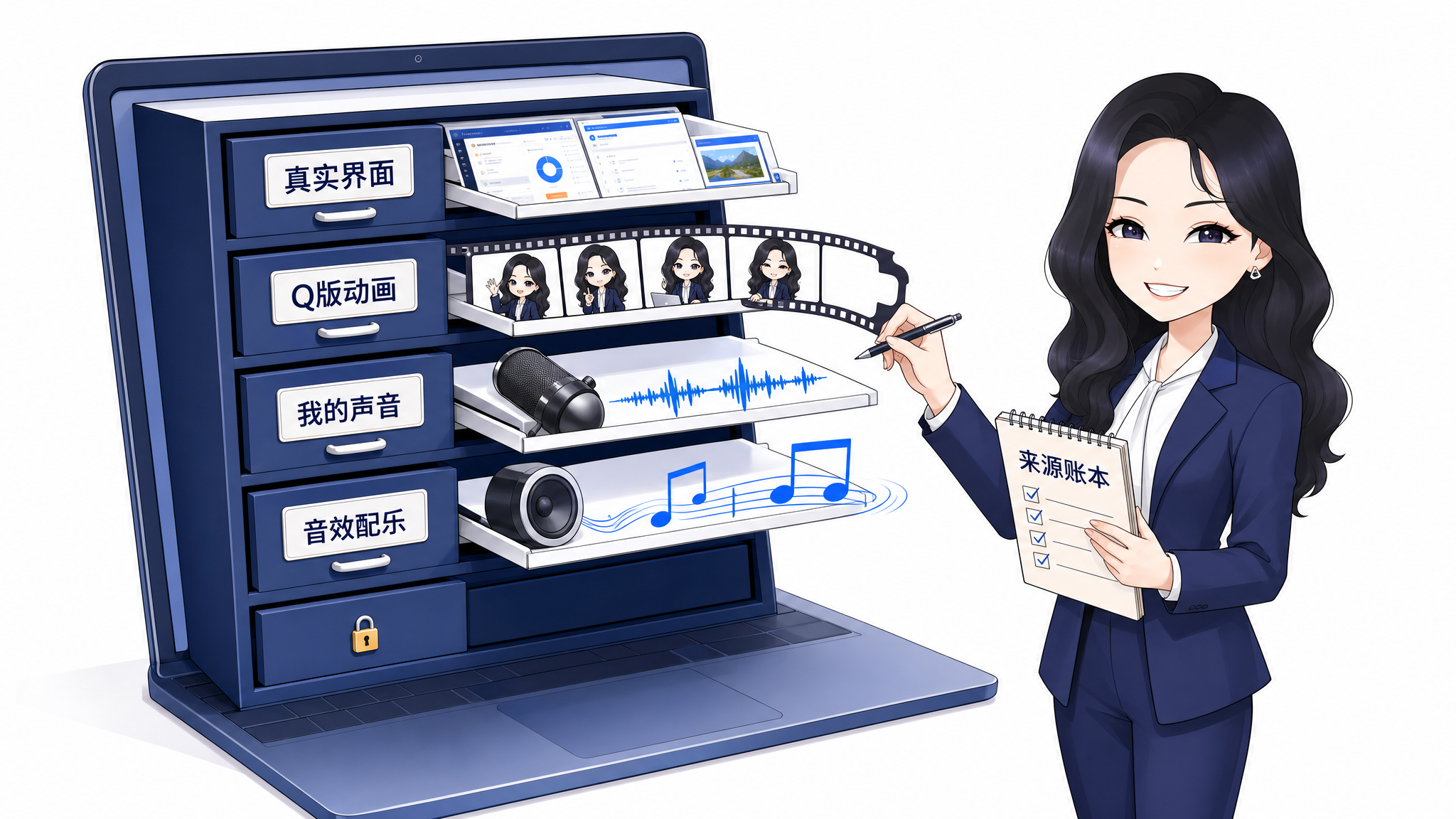 从我电脑里找齐素材，每一样都记进来源账本