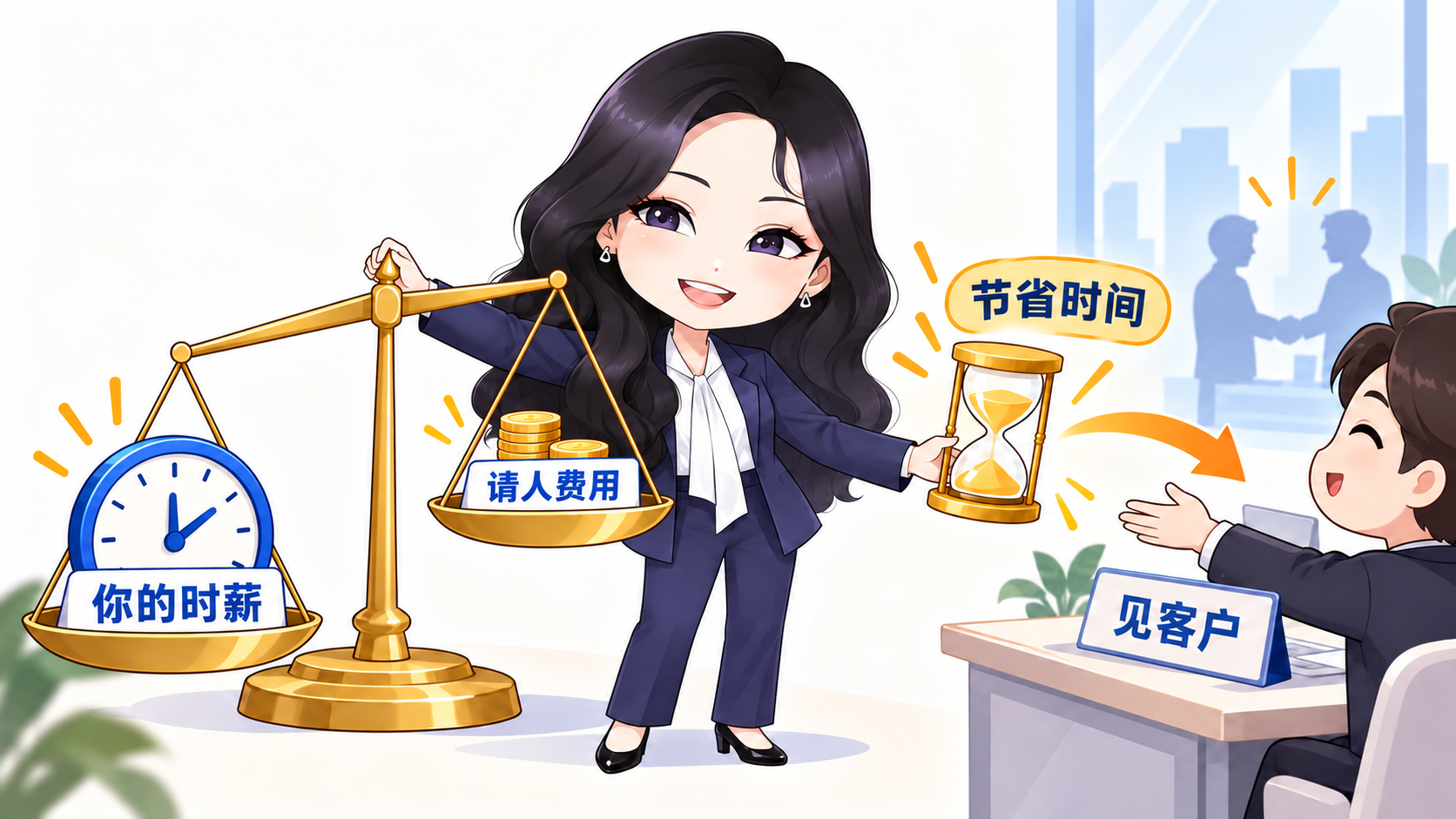 请人费用低于自己的时薪，把节省的时间拿去见客户