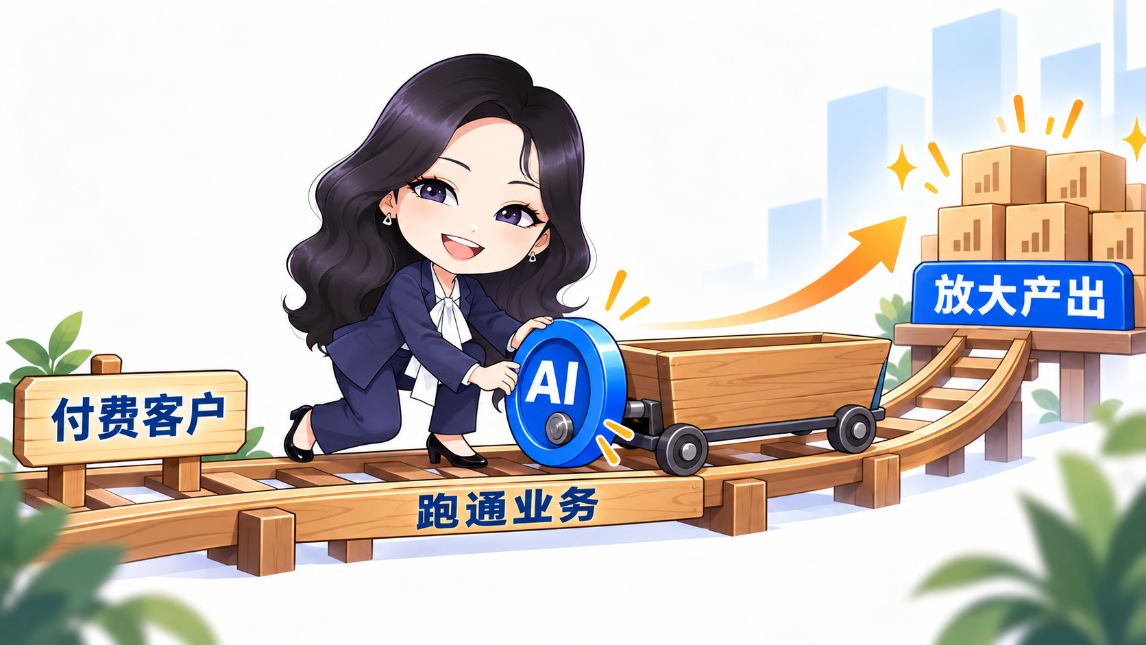先有付费客户、跑通业务，再用AI放大产出
