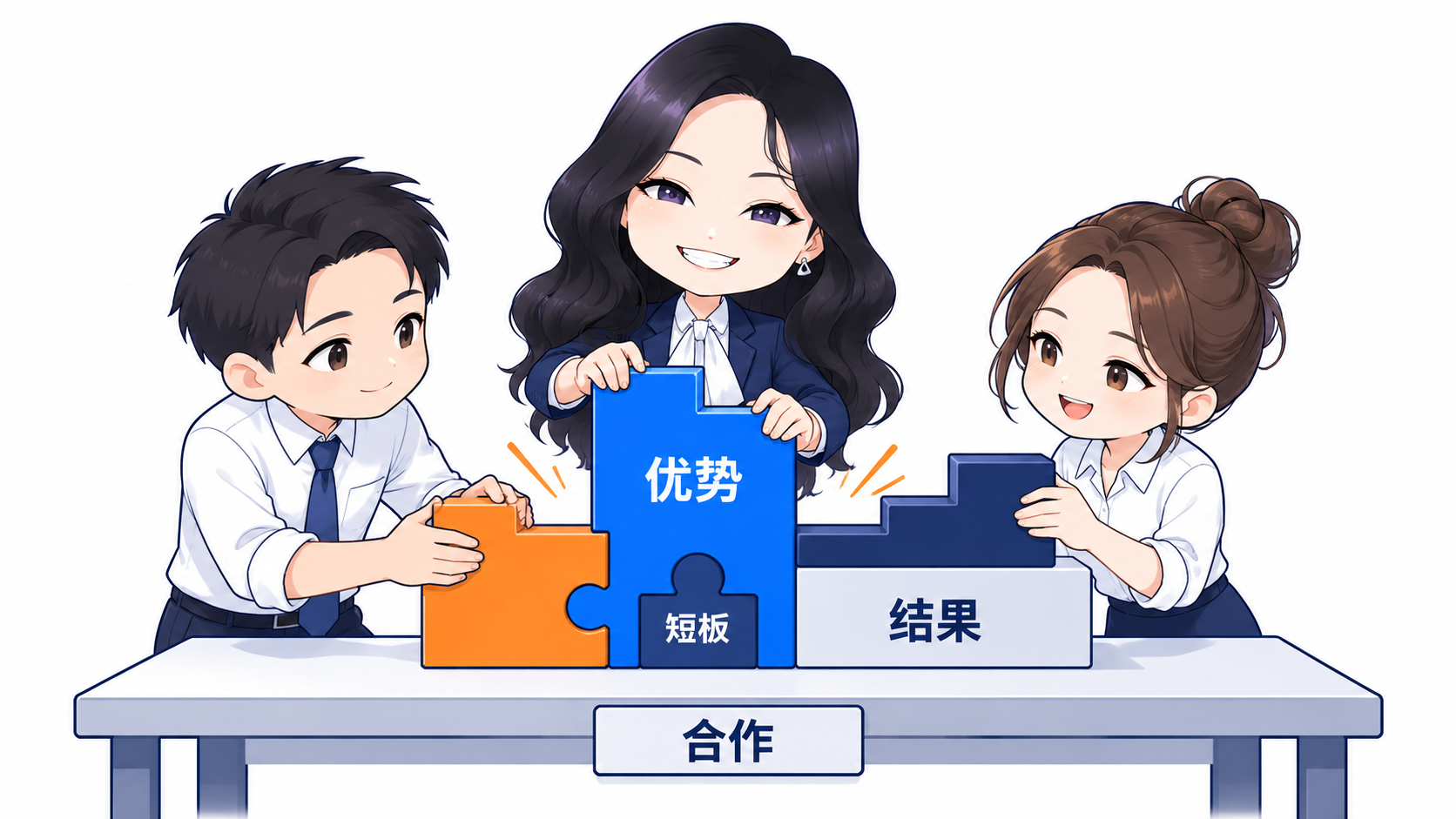 发挥优势，通过合作创造结果